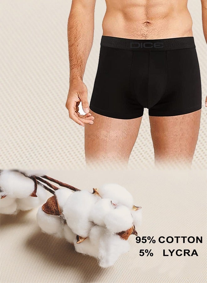 DICE Men's Boxer Underwear, Plain Colors, 6 Pieces of Soft Cotton - Image 2