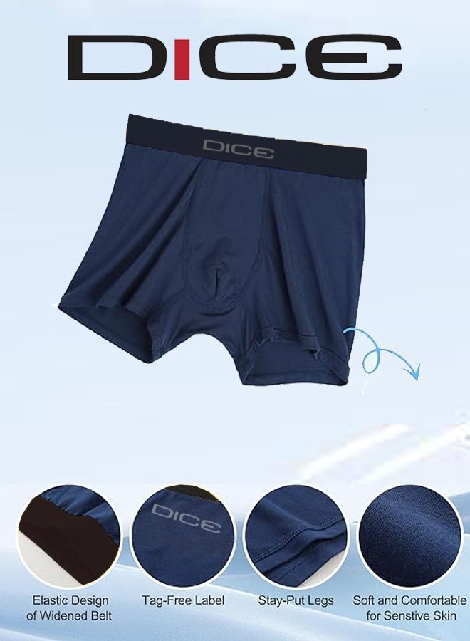 DICE Men's Boxer Underwear, Plain Colors, 6 Pieces of Soft Cotton - Image 3