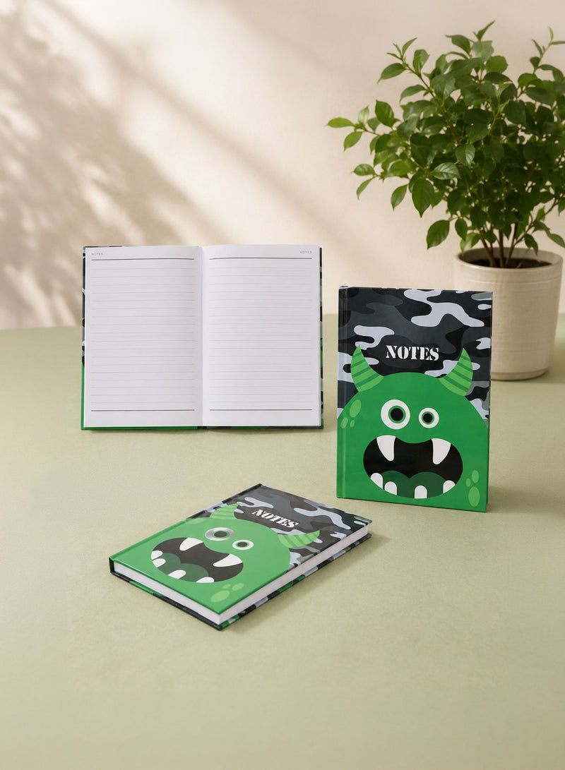 Midi A5 Camouflage Little Monsters Hardback Notebook - Image 1