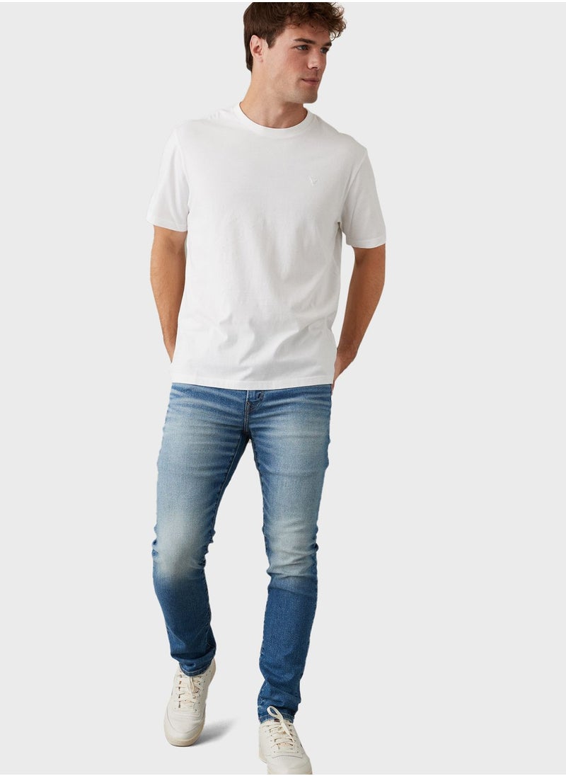 American Eagle - Airflex+ Light Wash Skinny Fit Jeans - Image 1