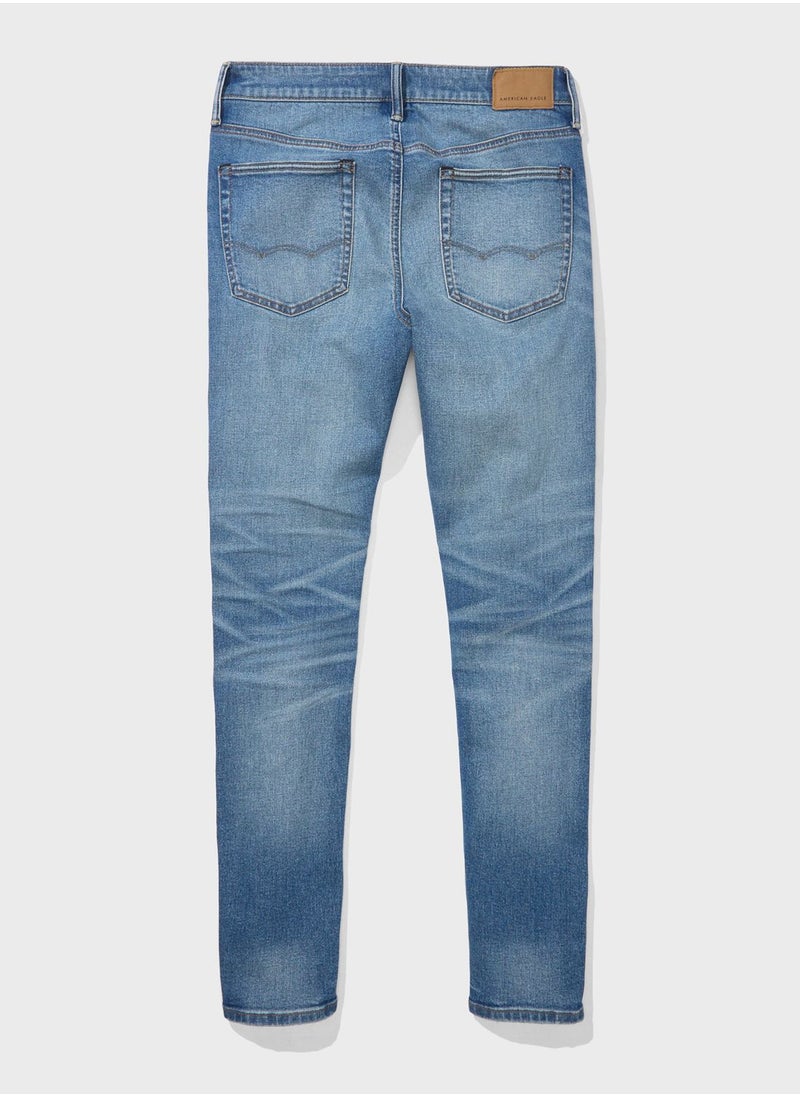 American Eagle - Airflex+ Light Wash Skinny Fit Jeans - Image 1