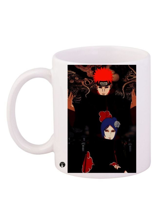 Anime Printed Coffee Mug White/Black/Red 11ounce