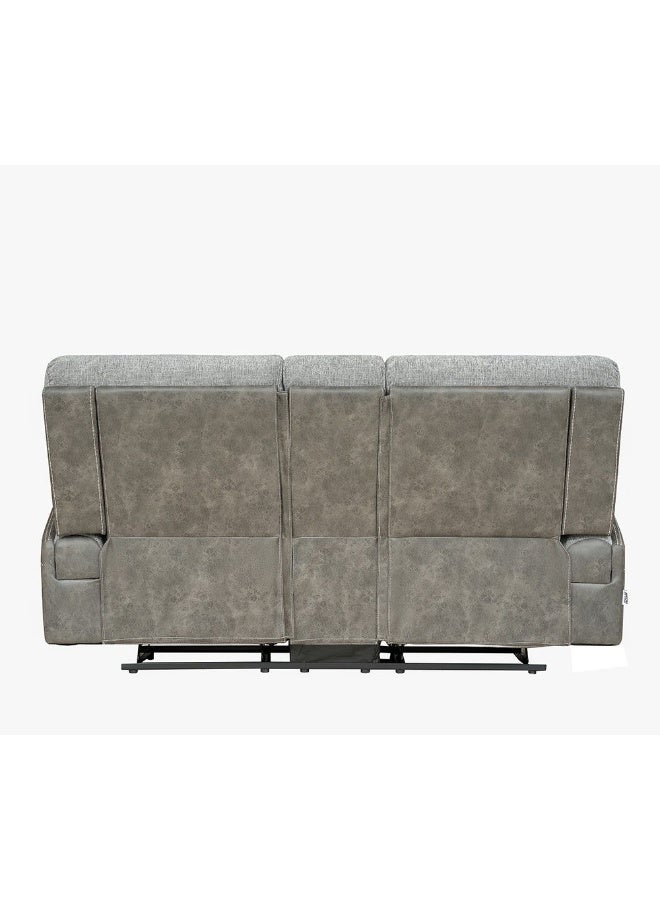 DANUBE HOME Holden 2 Seater Fabric Recliner Sofa - Grey | Comfortable Reclining Chair | Stylish Wood & Fabric Design | Ideal for Living Room - Image 3