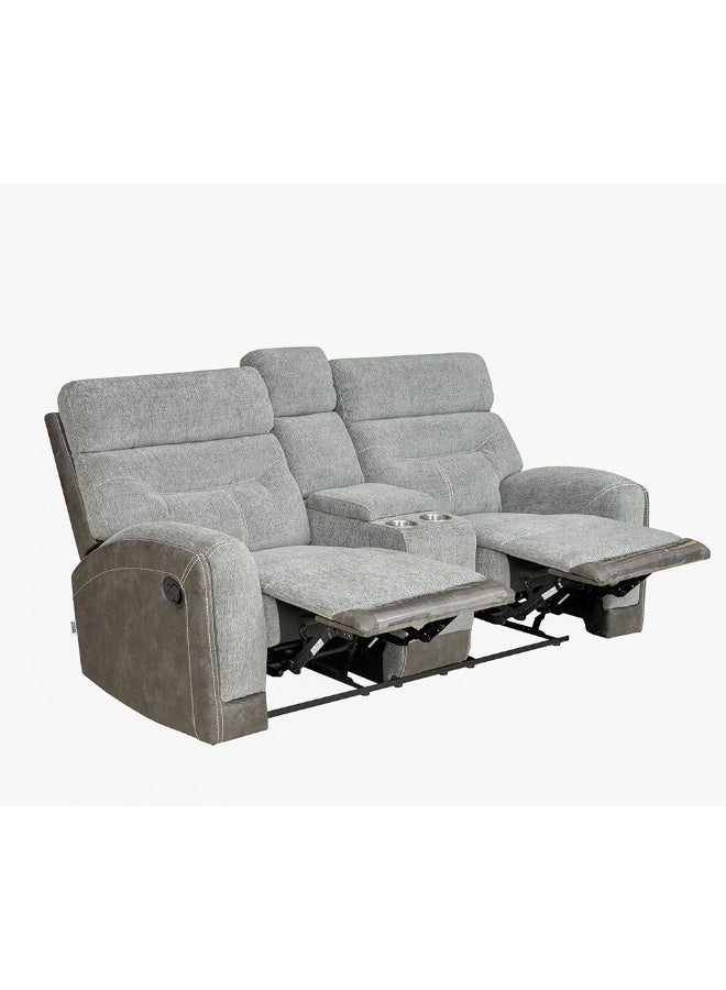 DANUBE HOME Holden 2 Seater Fabric Recliner Sofa - Grey | Comfortable Reclining Chair | Stylish Wood & Fabric Design | Ideal for Living Room - Image 5