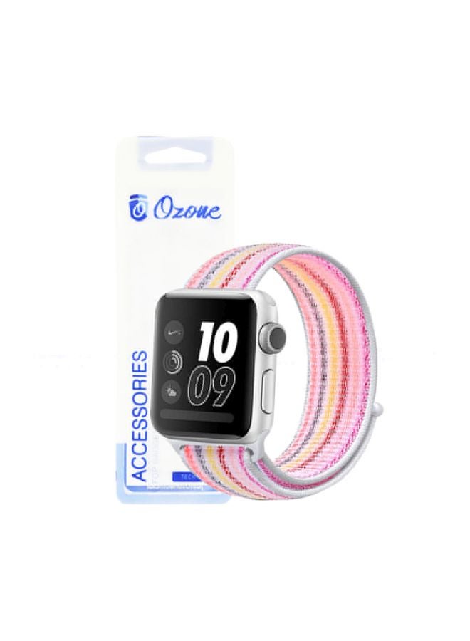 Ozone Replacement Band For Apple Watch Series 4/3/2/1 40/38 mm Pink/Yellow/White - Image 5