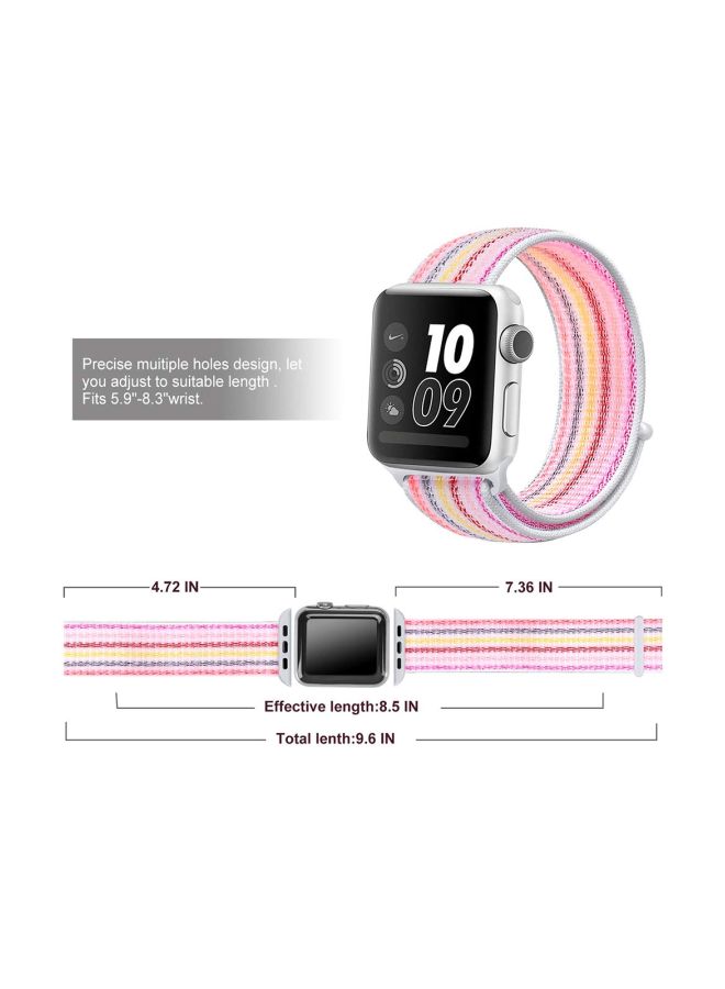 Ozone Replacement Band For Apple Watch Series 4/3/2/1 40/38 mm Pink/Yellow/White - Image 4