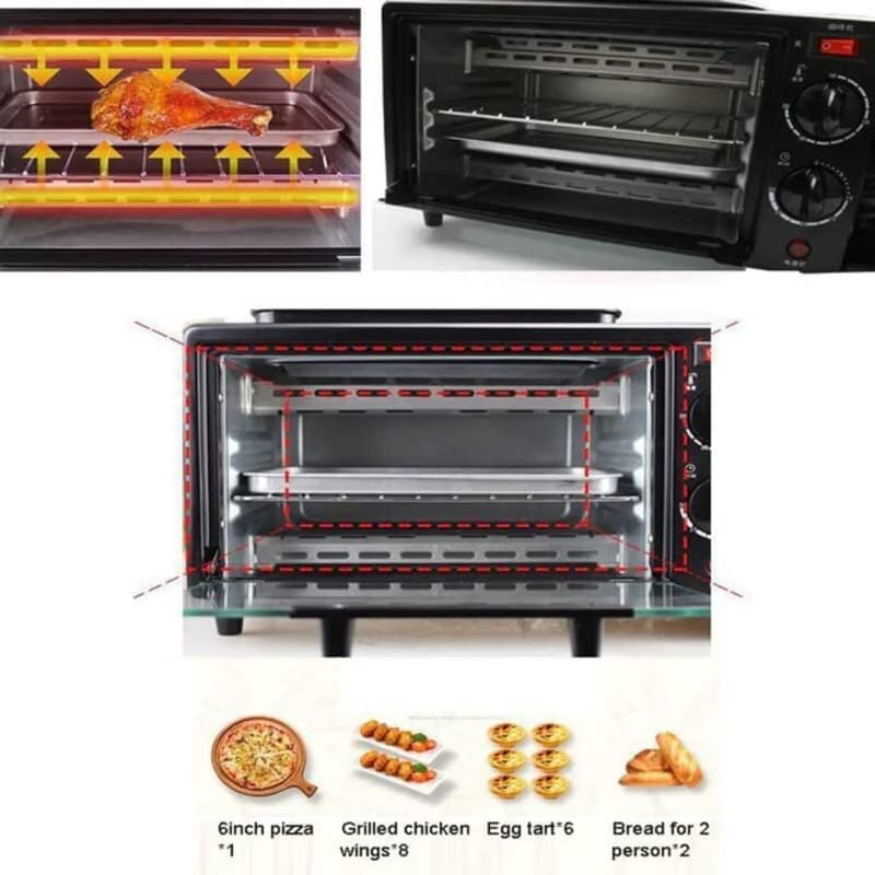 HARIRUP MultiChef Pro 3 in 1 Breakfast Maker With Oven Toaster Griller, Coffee Maker, Frying Pan | Adjustable Temperature & Timer, Bake, Grill & Toast- Black - Image 4