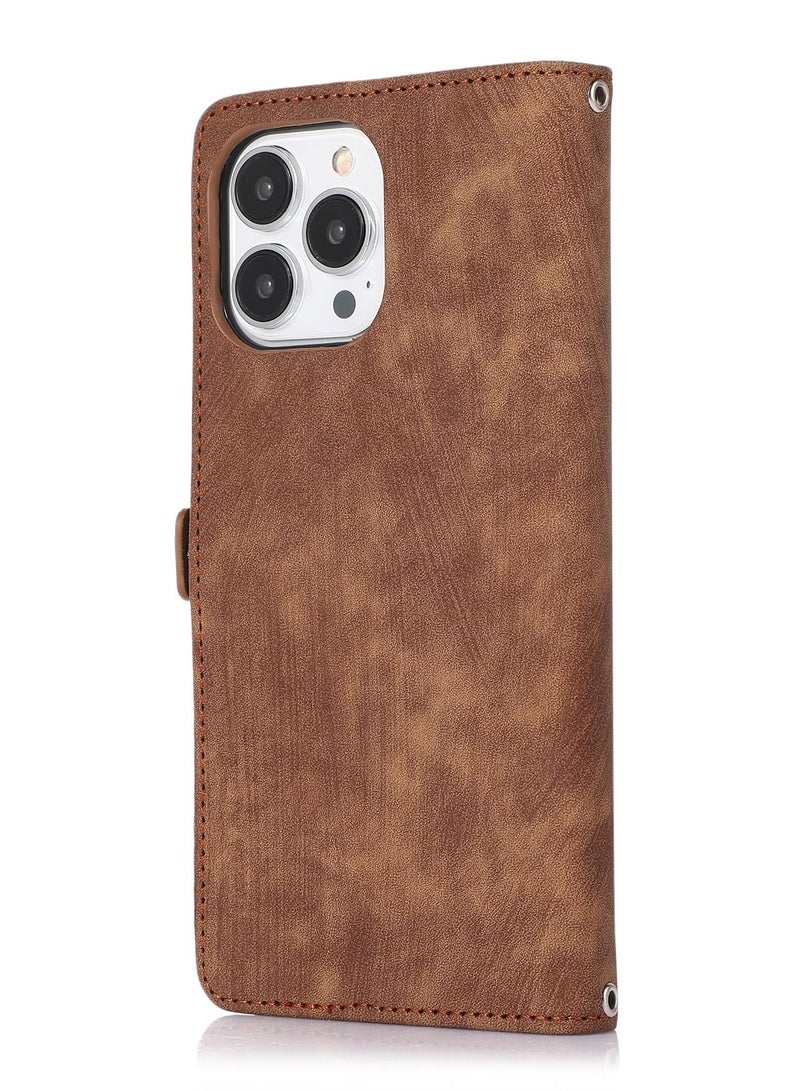 Suteni Flip Cover Leather Hidden Card Slots Phone Case for iPhone - Image 2