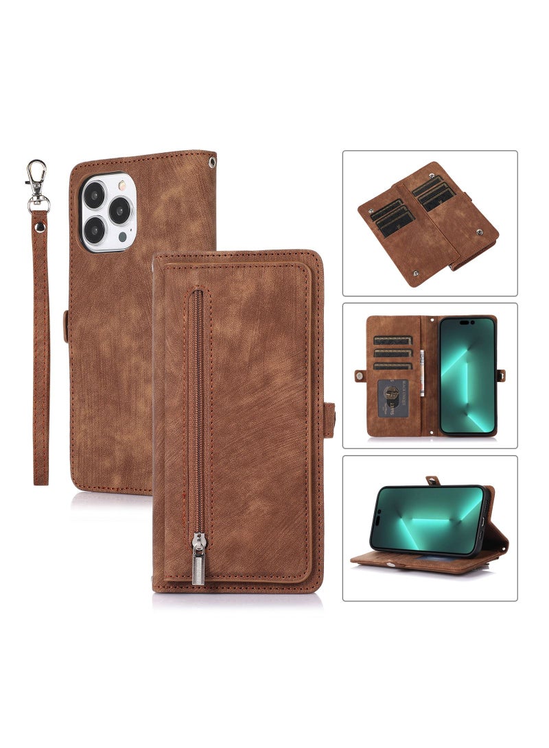 Suteni Flip Cover Leather Hidden Card Slots Phone Case for iPhone - Image 3