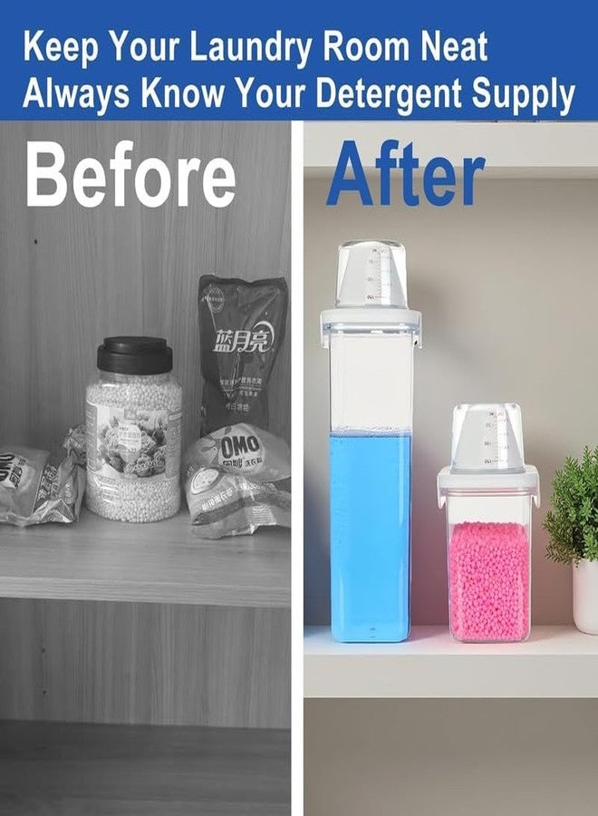 SHIELD PLUS Laundry Detergent Dispenser for Laundry Room,70oz Fabric Softener Dispenser,Liquid Laundry Detergent Container,Laundry Detergent Organizer for Laundry Room Organization (1 Pcs), White - Image 2