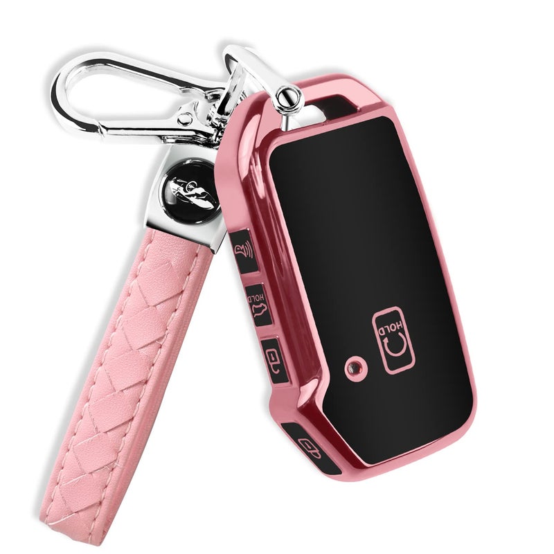 QBUC for Kia Key Fob Cover with KeychainCar Key Case Shell Protection Fit for Kia K5 Telluride Forte Sportage Soul Seltos
