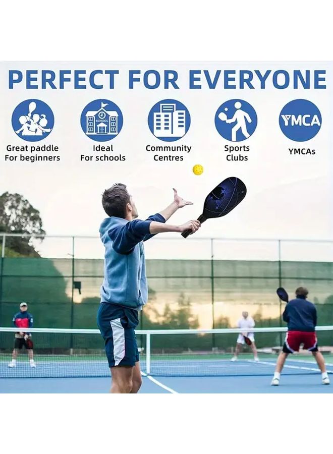 Carbon Fiber Pickleball Paddle Set Black 2 Paddles 4 Balls Carrying Bag Outdoor Sports - Image 5
