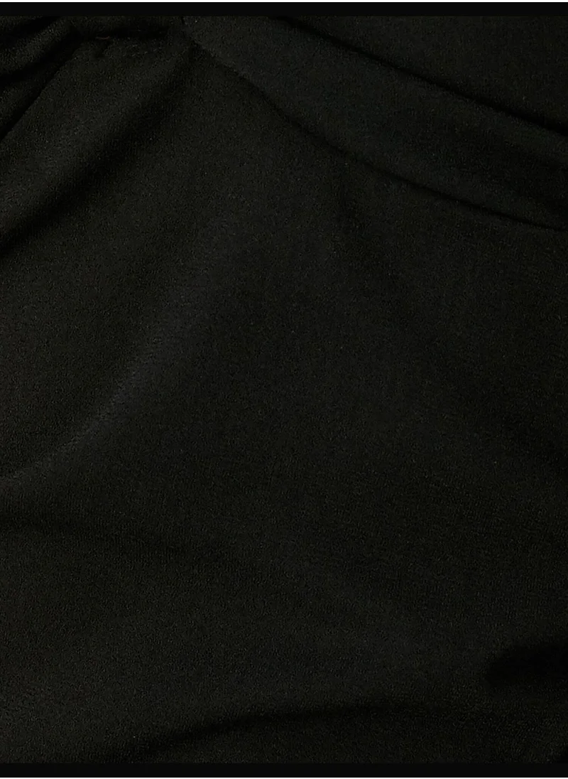 كوتون Mini Dress Bowtie Detail Heart Neck
