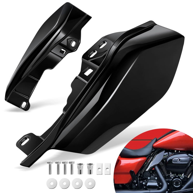 Benlari Gloss Black Mid Frame Air Deflectors Heat Shields Deflector 2009-2024 Compatible for Harley Davidson Touring Street Glide Road Glide Electra Glide Road King Ultra Limited Tri Glide CVO - Image 1