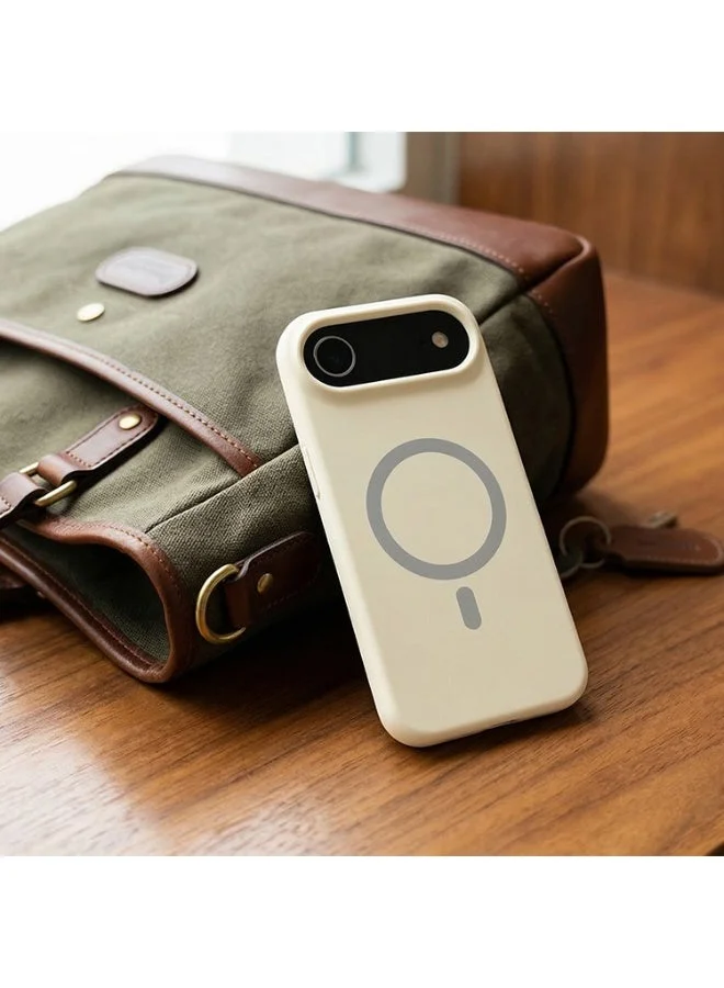 Mobcos Mobcos iPhone 17 Air Cream Elite Ring Mobcos iPhone 17 Air Cream Elite Ring Premium Silicone Magnetic Wireless Charging Case for iPhone | Silky Soft Touch | Military-Grade Shockproof Protection | Strong Magnetic Compatibility | Luxury Slim Cover  | Best Price UAE