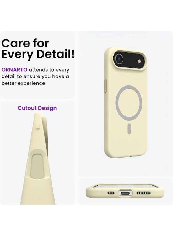 Mobcos Mobcos iPhone 17 Air Cream Elite Ring Mobcos iPhone 17 Air Cream Elite Ring Premium Silicone Magnetic Wireless Charging Case for iPhone | Silky Soft Touch | Military-Grade Shockproof Protection | Strong Magnetic Compatibility | Luxury Slim Cover  | Best Price UAE