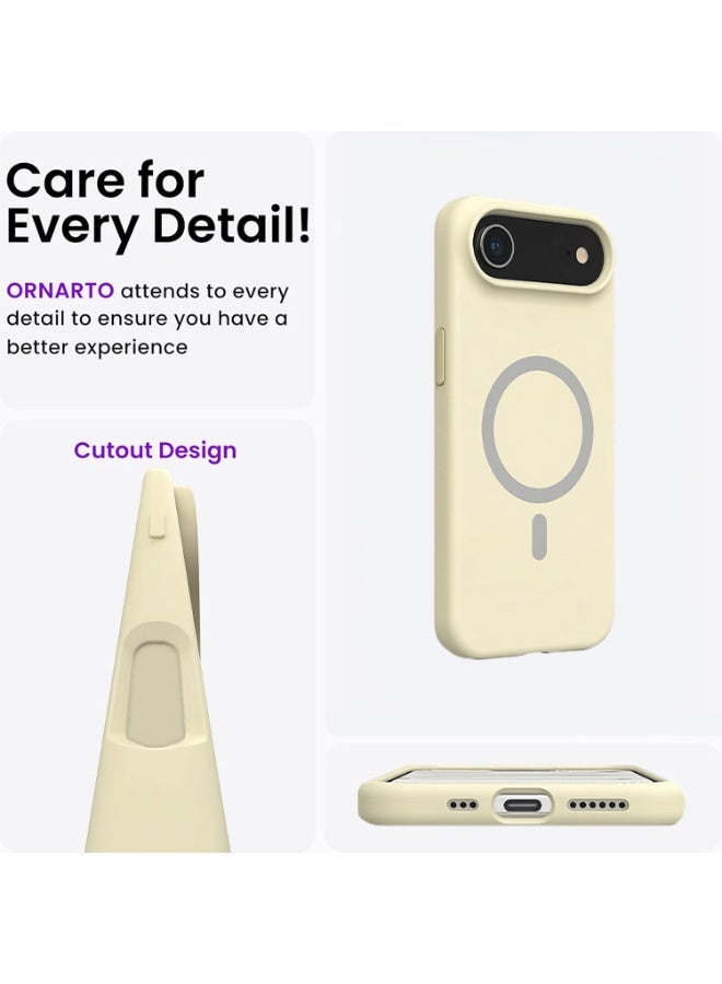 موبكوس جراب Mobcos iPhone 17 Air Cream Elite Ring المصنوع من السيليكون الفاخر والمزود بخاصية الشحن اللاسلكي المغناطيسي | ملمس ناعم كالحرير | حماية مقاومة للصدمات بمعايير عسكرية | توافق مغناطيسي قوي | غطاء فاخر رفيع - Image 4