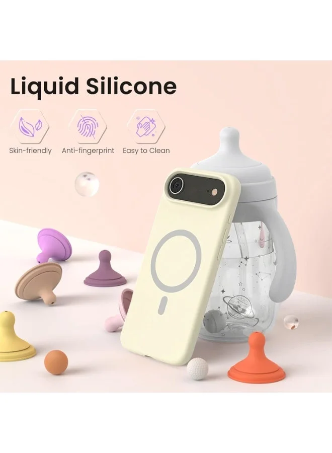 موبكوس جراب Mobcos iPhone 17 Air Cream Elite Ring المصنوع من السيليكون الفاخر والمزود بخاصية الشحن اللاسلكي المغناطيسي | ملمس ناعم كالحرير | حماية مقاومة للصدمات بمعايير عسكرية | توافق مغناطيسي قوي | غطاء فاخر رفيع