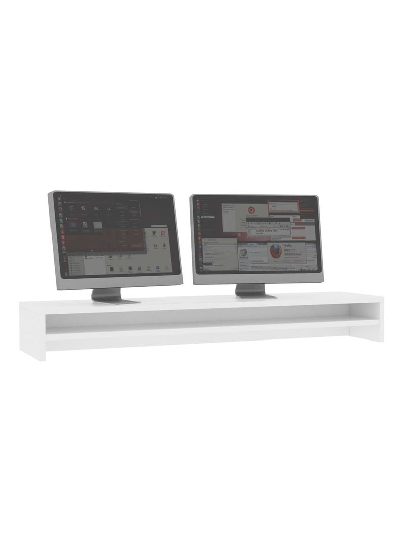 vidaxl Monitor Stand White 100x24x13 cm Engineered Wood - Image 3