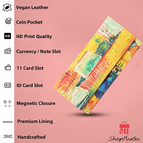 ShopMantra Wallet for Women's |Women's Wallet | Clutch | Vegan Leather|Holds Upto 11 Cards 1 Id Slot|2 Notes and 1 Coin Compartment| Magnetic Closure|Multicolor - Image 2
