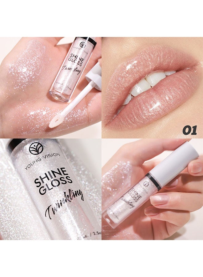 يونج فيجن لمعان جلوس ، جليس شفاه متلألئ - إنهاء لامع مع جزيئات تشبه اللؤلؤ، غير لزج ومرطب، مثالي للتطبيق المتعدد أو الاستخدام بمفرده، لمعان سلس لراحة تدوم طويلاً #01 - Image 2