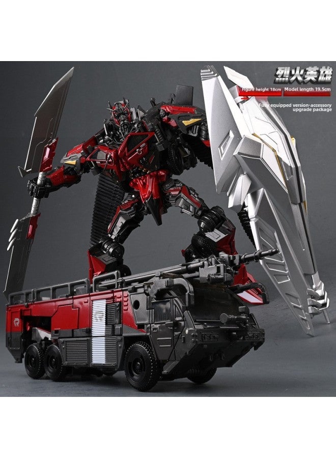 Transfiguration Toy Predator King Kong Autobots Bumblebee Robot Children Boy Hand-made Model Genuine Alloy-Color:Fiery Heroes - Image 4