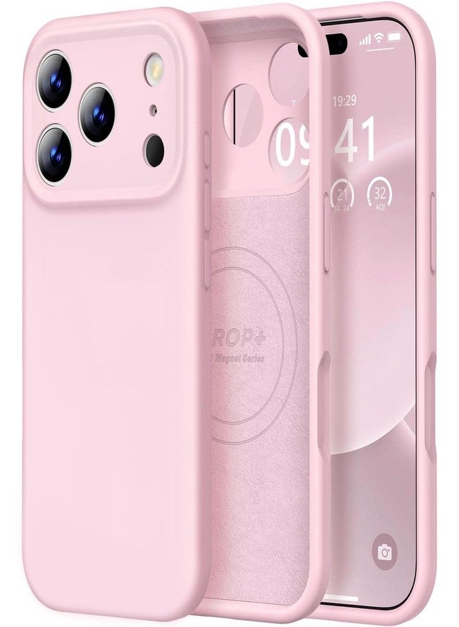 Vooii Magnetic Compatible with iPhone 17 Pro Max Case (Compatible with Magsafe) (Upgraded Camera Protection) Liquid Silicone Shockproof Full Body Protective Phone Cover for Women Men, Chalk Pink, 6.9” - Image 1