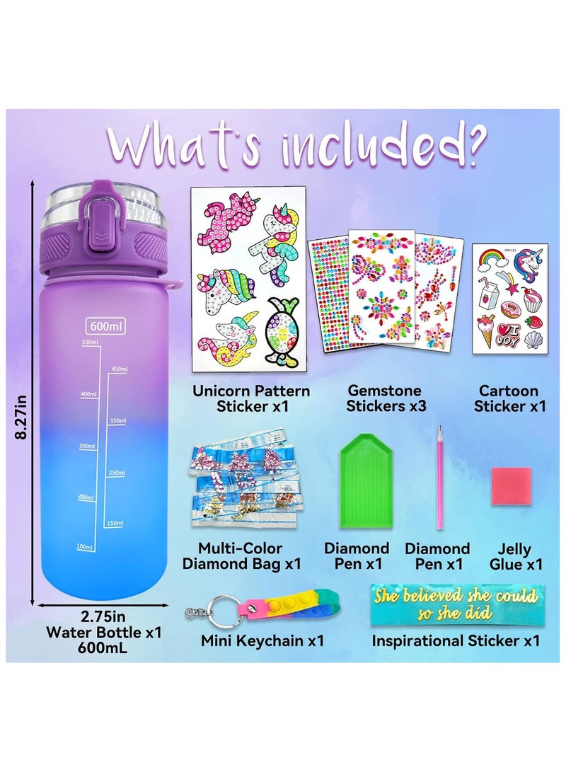 Remy Belle Decorate Your Own Unicorn Water Bottle for kids school Gift Girls Age 4-6-8-10, Gem Diamond Painting Crafts, Fun Arts and Crafts Gifts Toys for Girl Birthday - Image 4