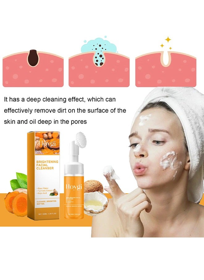 Hoygi - Brightening Facial Cleanser - Turmeric Cleanser Deep cleans facial skin, fades acne marks, moisturizes, whitens and beautifies skin 100ML - Image 1
