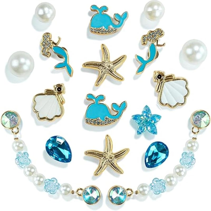 HZYH Ocean Theme Shoe Charms Set - Seashell & Starfish Decorations for Crocs, Sandals &  Flip-Flops - Image 1