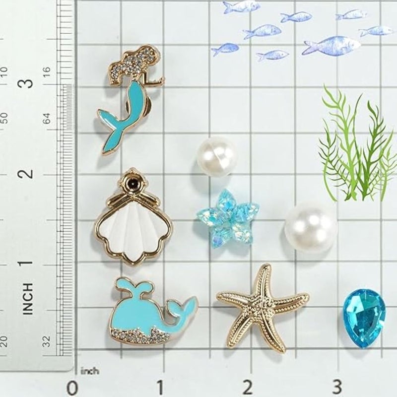 HZYH Ocean Theme Shoe Charms Set - Seashell & Starfish Decorations for Crocs, Sandals &  Flip-Flops - Image 2