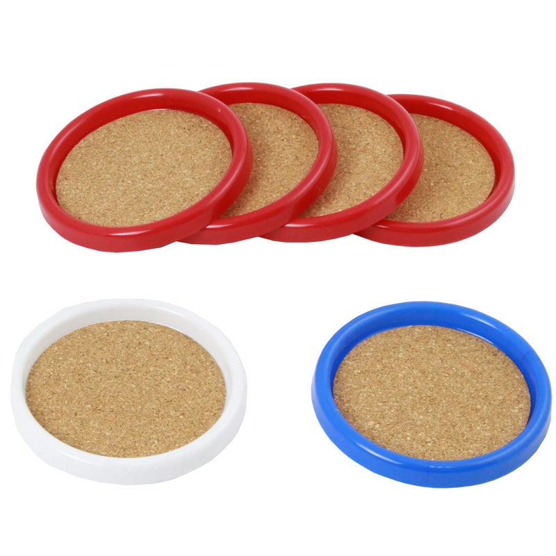 Chef Craft Chef Craft Basic Cork Coasters with Plastic Frame  4 inches in diameter 4 piece set  Color May Vary  - Image 4