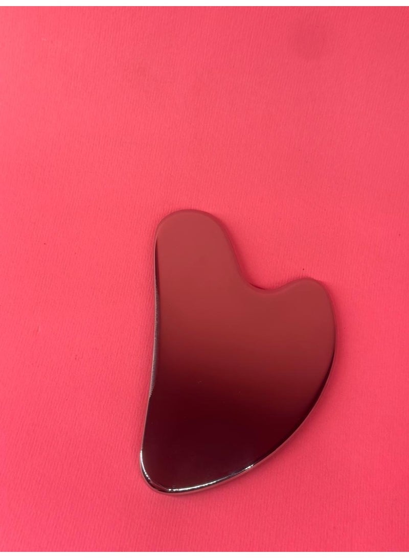 بكرة تدليك الوجه من الفولاذ المقاوم للصدأ للجسم والوجه والرقبة والعينين، غوا شا متينة، هدية للعناية بالبشرة من الفولاذ المقاوم للصدأ للنساء للتجاعيد ومكافحة الشيخوخة (100 جرام) - Image 2