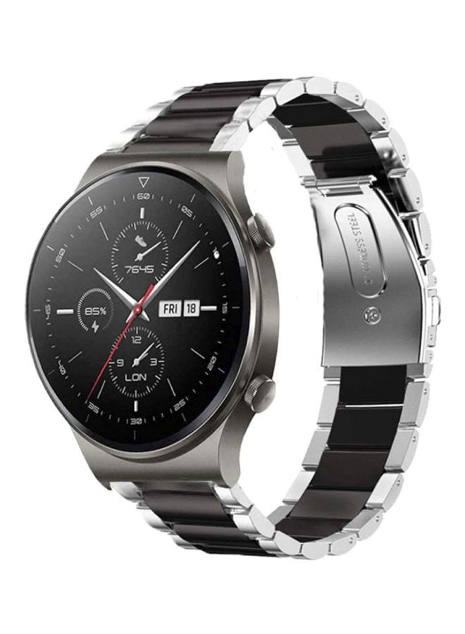 نيبمينينت Replacement Band For Huawei Watch GT 2 Pro Black/Silver - Image 2