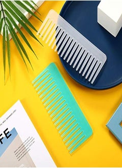 Patelai Large Hair Detangling Comb Wide Tooth Comb For Curly Hair Wet Dry Hair, No Handle Detangler Comb Styling Shampoo Comb (White, Cyan)  - Image 3
