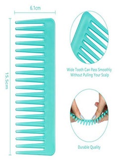 Patelai Large Hair Detangling Comb Wide Tooth Comb For Curly Hair Wet Dry Hair, No Handle Detangler Comb Styling Shampoo Comb (White, Cyan)  - Image 2