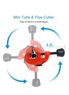 Y&D Pipe Cutter Tool, Professional - Includes 2 Spare Blades, Quick and Clean Cuts, 1/8 to 1-1/4 Adjustable Mini for Copper, Aluminum, Thin Stainless Steel Pipes  - Image 3