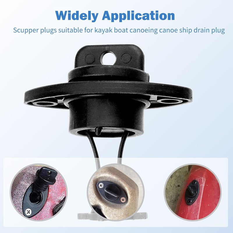 CLIO Kayak Drain Plug Kit Boat Scupper Plugs Thread Bung for Kayak Canoe Boat with Screws Hardware - Image 2