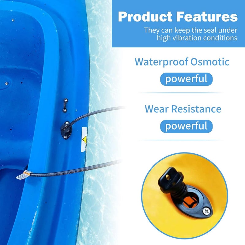 CLIO Kayak Drain Plug Kit Boat Scupper Plugs Thread Bung for Kayak Canoe Boat with Screws Hardware - Image 4