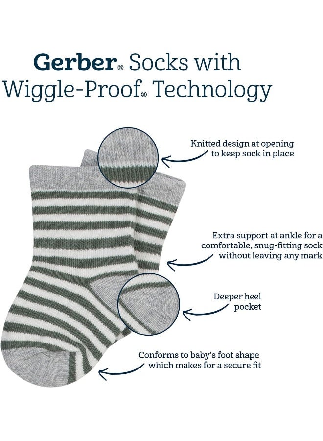 Gerber Gerber baby-girls 8-pack Wiggle-proof Jersey Crew Socks  - Image 4