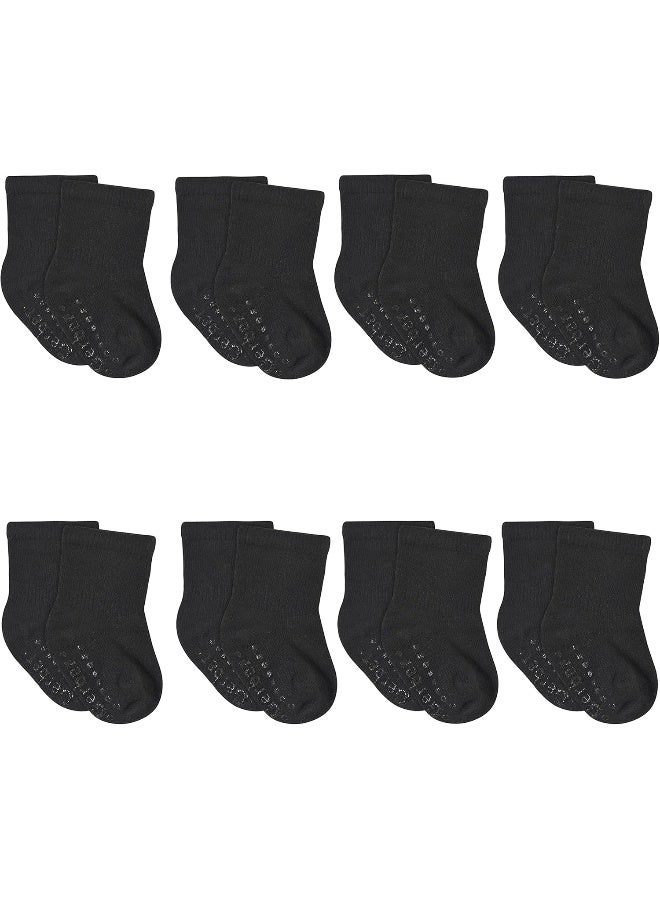 Gerber Gerber baby-girls 8-pack Wiggle-proof Jersey Crew Socks  - Image 1