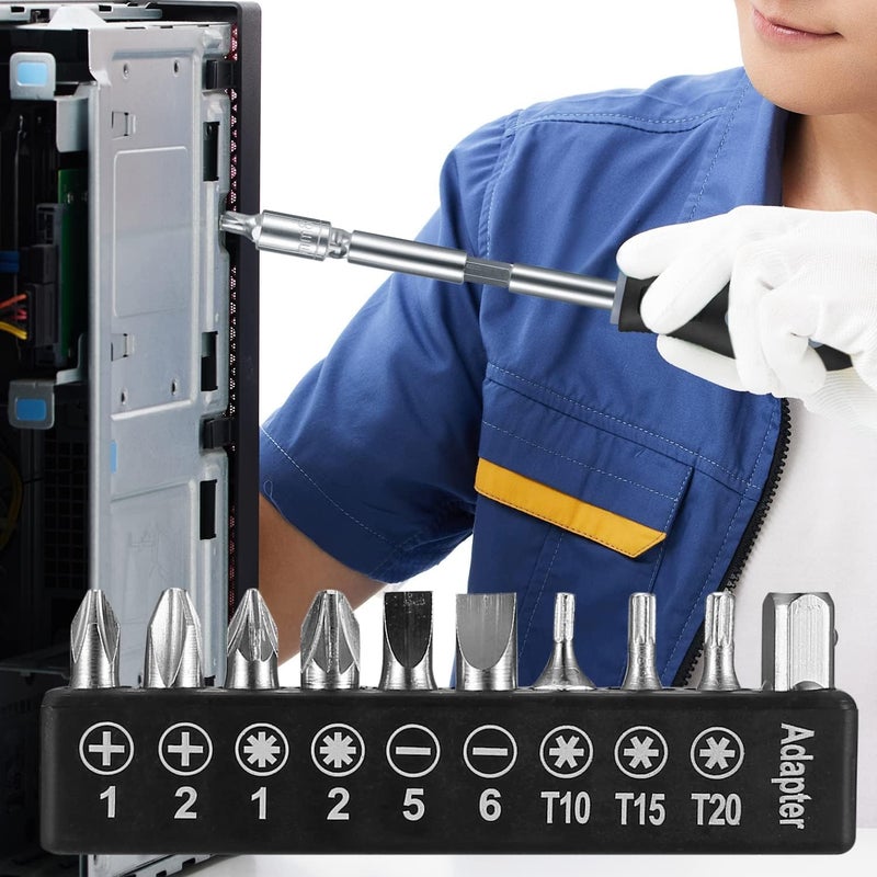 PASHANDOZ Electric Socket Screwdriver Hardware Tool Box Kit 22 Piece Tool Set Hand Tools Set DIY Repair Maintenance Hand Tools Set for Home Garage Household Repairs in One Case with Screwdriver Bits - Image 4