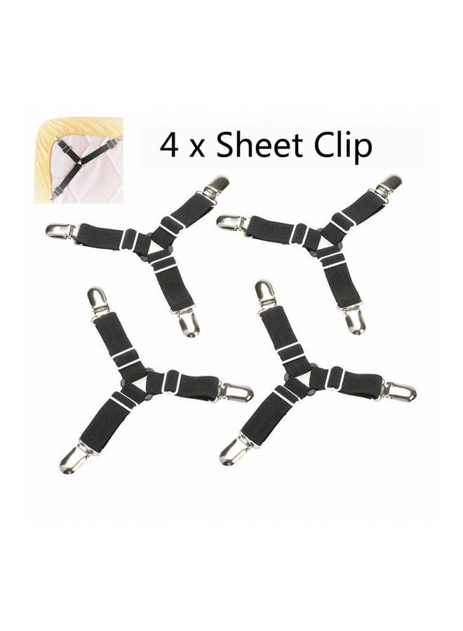 4-Holder Adjustable Triangle Mattress Sheet Straps And Clips - Image 5