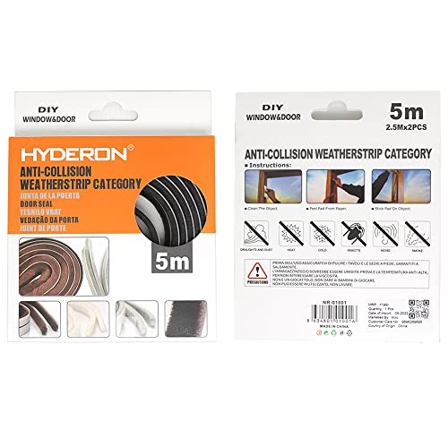 HYDERON Anti-Collision Weather Stripping Brush – Pile Self-Adhesive Seal for Sliding Doors & Windows (16.5ft/5m, Grey) - Image 2