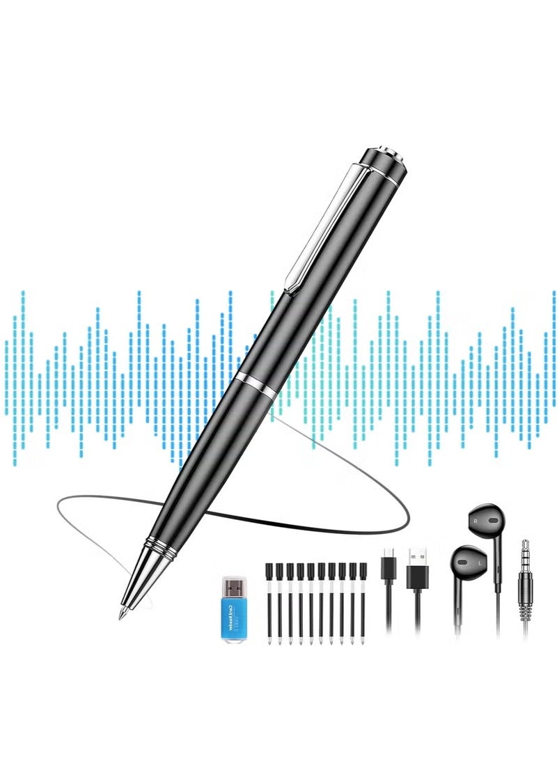 64GB Digital Voice Recorder - Voice Activated Recorder with Playback, Professional Audio Recorder for Lecture/Meeting/Course, Portable Audio Recorder Transfer File to Computer (Black)