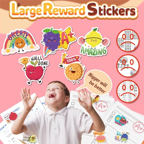 HORIECHALY 300PCS Large Scratch and Sniff Scented Stickers for Kids, Incentive Smelly Summer Sticker, Motivational for Kids, Bigger Reward Stickers for Student Classroom Must Haves School Supplies - Image 4