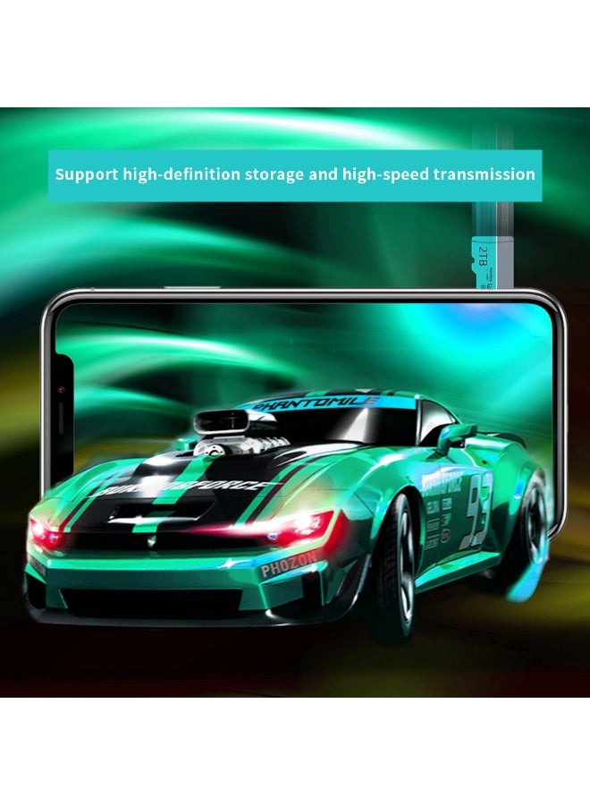 بطاقة SD ميكرو 2TB بطاقة الذاكرة SD بطاقة TF فئة 10 بطاقة SD نقل عالية السرعة مع محول لكاميرات داش وكاميرات العمل وكاميرات المراقبة والأمن - Image 5