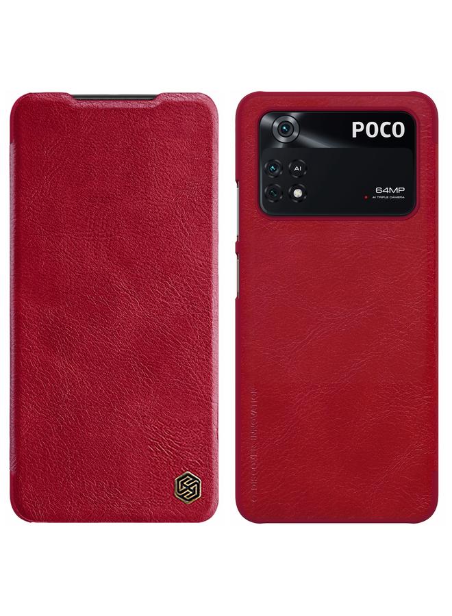 Nillkin Case For Xiaomi Poco M4 Pro QIN Series Crazy Horse Texture Leather Phone Case - Image 1