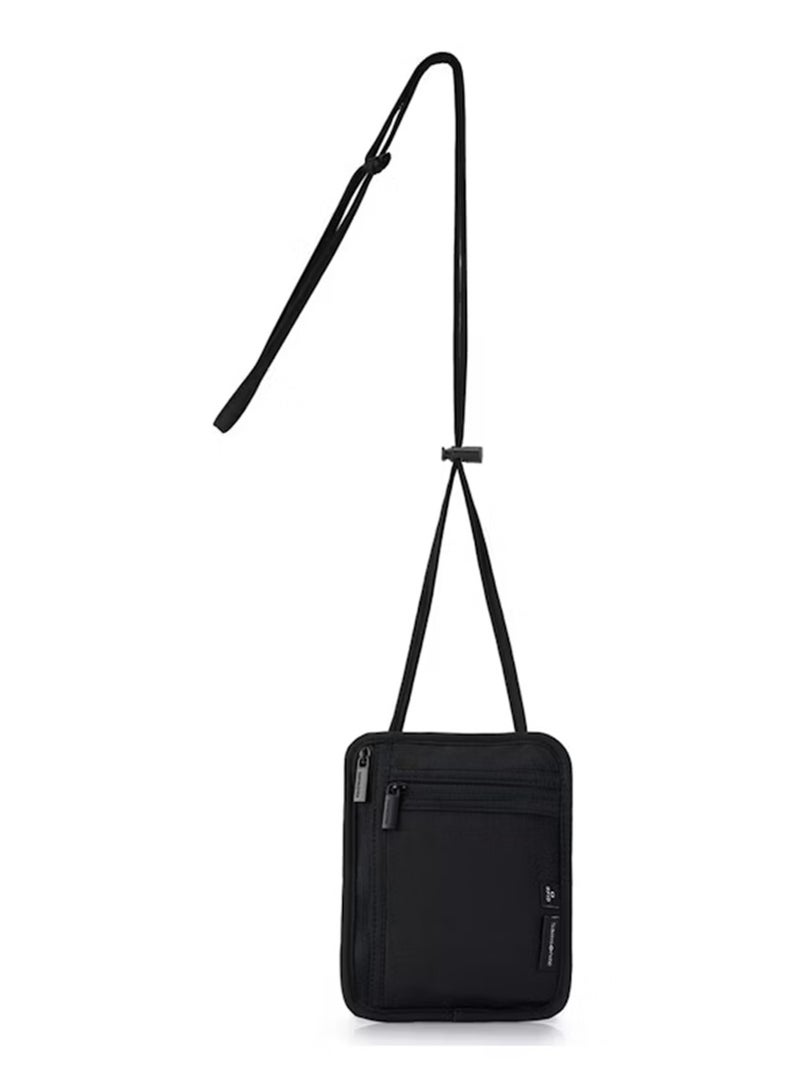 Samsonite Neck Travel Pouch, 50% Polyester + 50% Nylon, Black|RFID Protection|Adjustable Strap|RPET|Adjustable Strap - Image 3