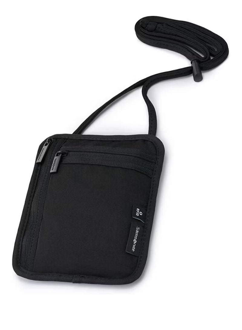 Samsonite Neck Travel Pouch, 50% Polyester + 50% Nylon, Black|RFID Protection|Adjustable Strap|RPET|Adjustable Strap - Image 1